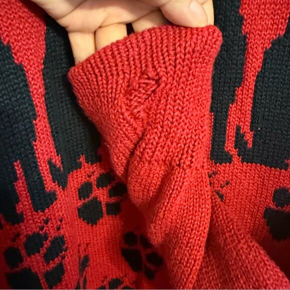 Unique 1 Native Mainer Cable Dog Knit Sweater Size Large - Picture 5 of 5